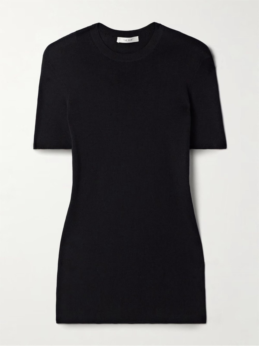 The Row Jannat Black Short-Sleeve Crewneck Top